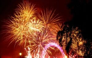 Capodanno a Londra, i fuochi d'artificio